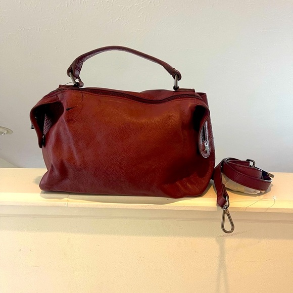 NWOT Free People Top Handle RED | BURGUNDY Leather Crossbody Bag - Picture 5 of 12